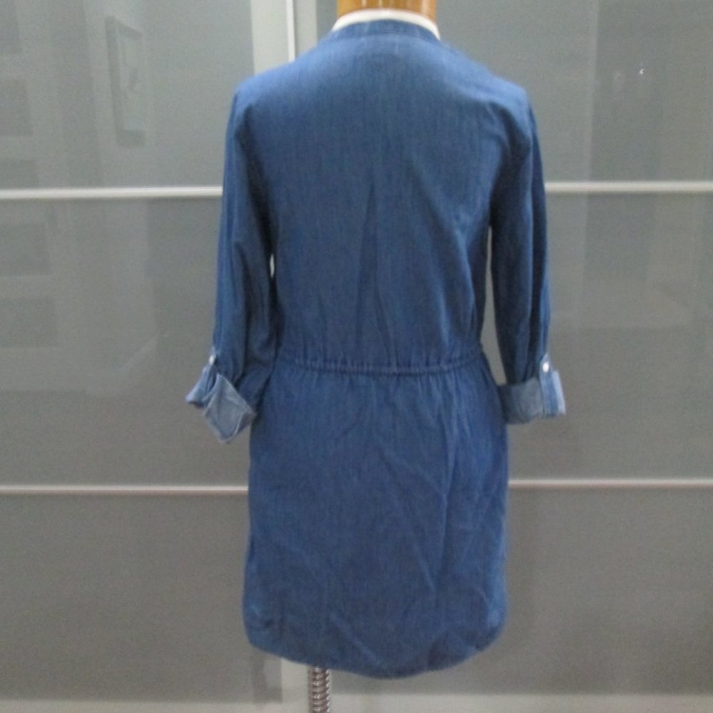 Crown & Ivy  Denim Shirt Dress 1/4 Front Button - Picture 3 of 5